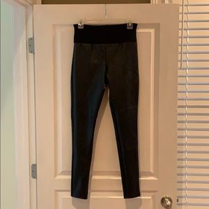 Black faux leather leggings